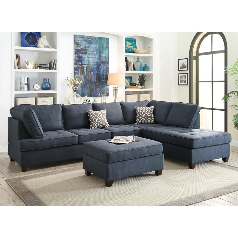 Infini Furnishings 118" Wide Reversible Sofa & Chaise & Reviews Wayfair